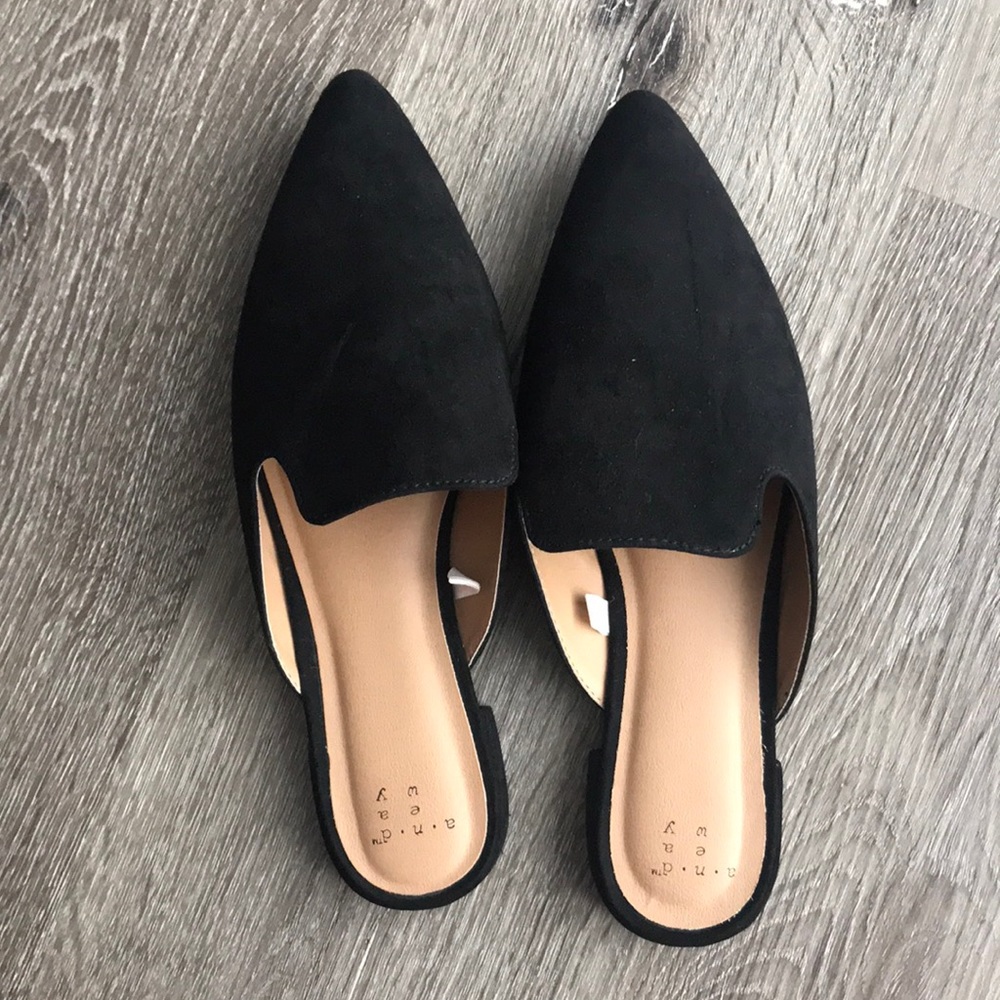 A New Day Black Velvet Mules